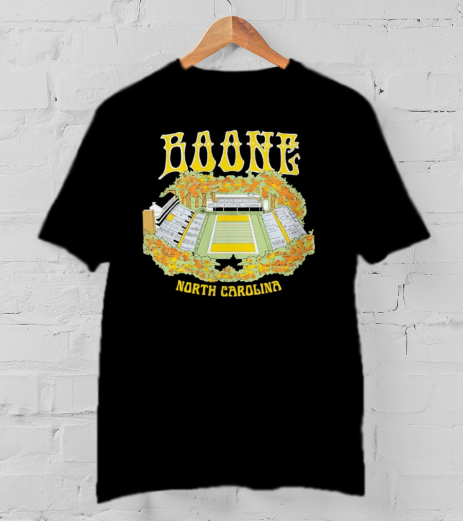 Boone North Carolina Stadium Football Field Autumn Leaves T-Shirt