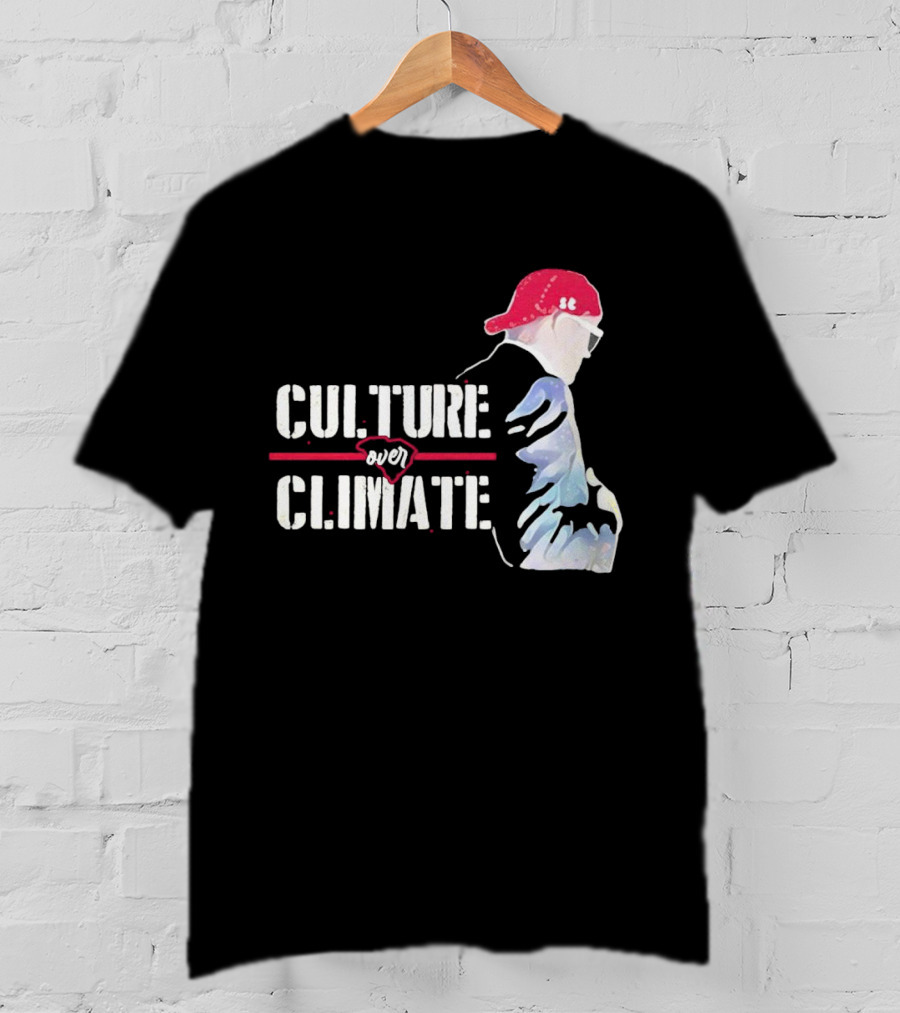 CULTURE OVER CLIMATE Red Cap Figure T-Shirt