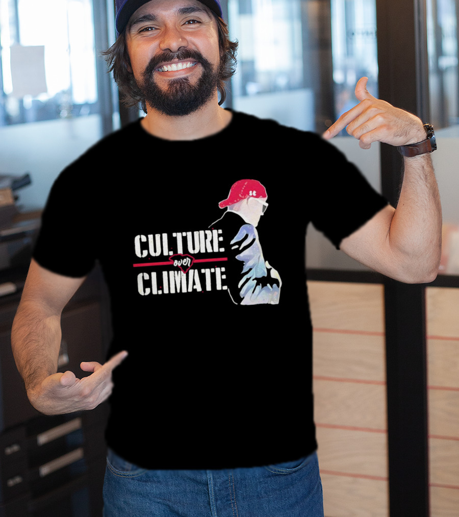 CULTURE OVER CLIMATE Red Cap Figure T-Shirt