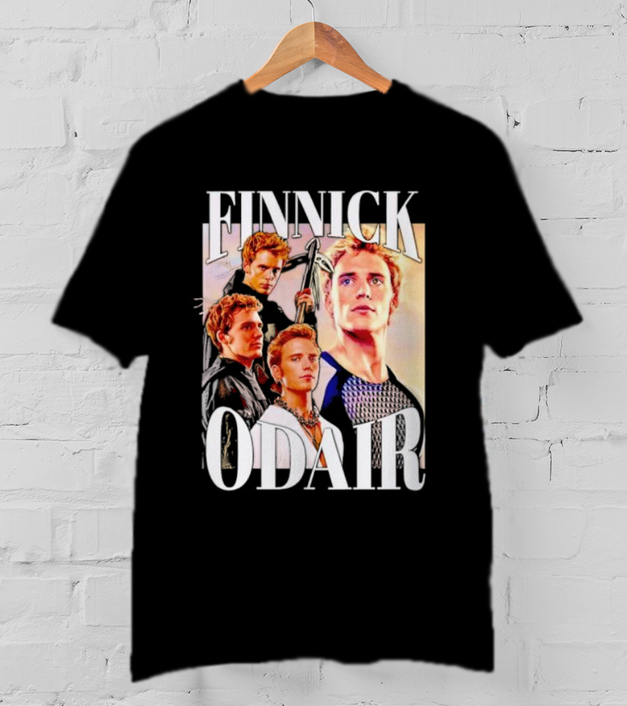 Finnick Odair Character Collage With Weaponry Elements T-Shirt