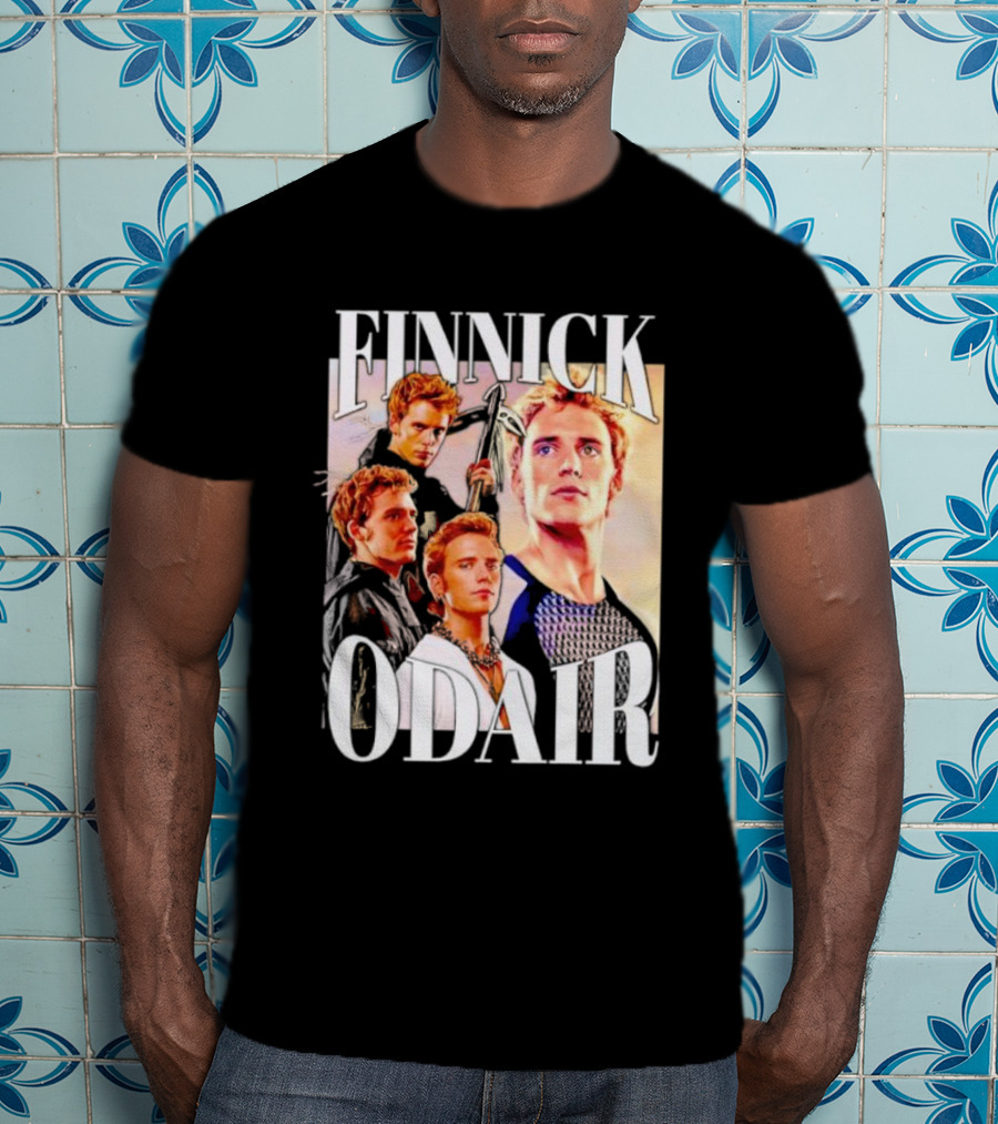 Finnick Odair Character Collage With Weaponry Elements T-Shirt