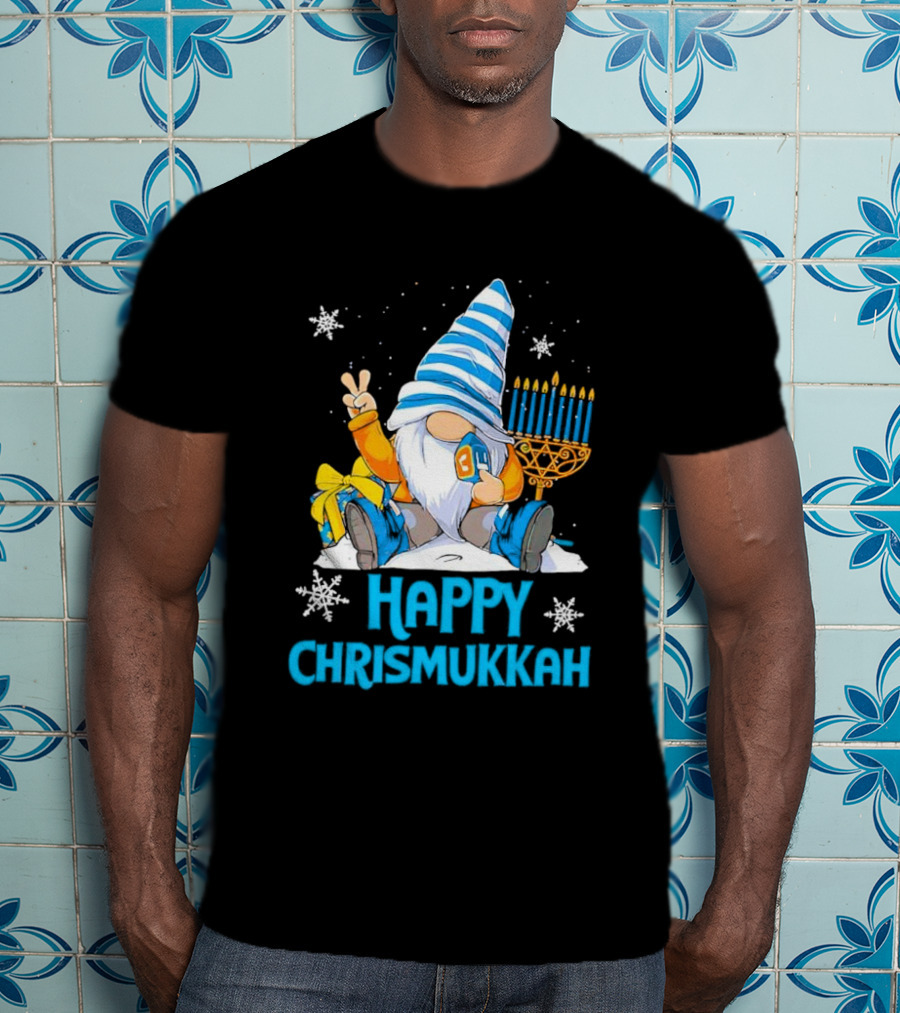 Happy Chrismukkah Gnome Menorah Snowflakes T-Shirt