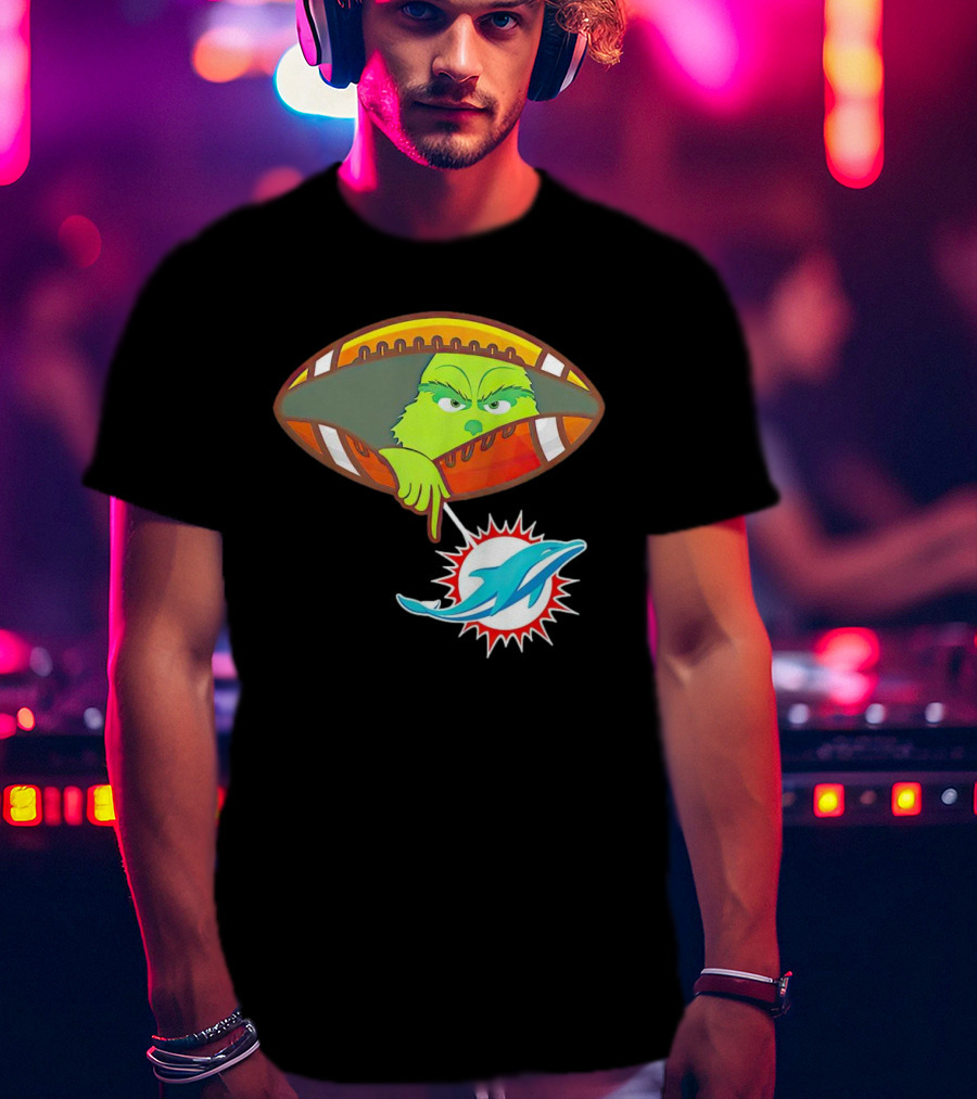 Grinch Ew Miami Dolphins Football T-Shirt