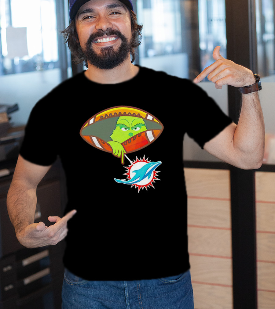 Grinch Ew Miami Dolphins Football T-Shirt