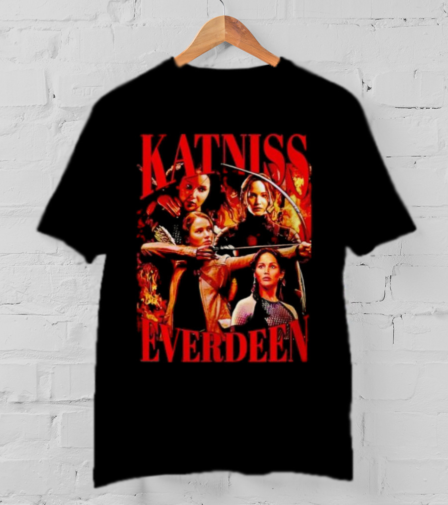 Katniss Everdeen Fiery Bow And Arrow Montage T-Shirt