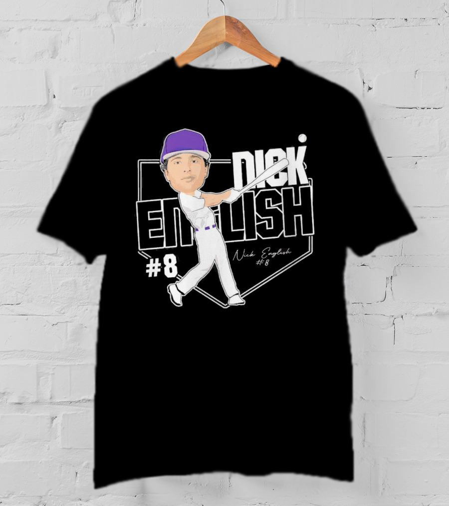 Nick English Caricature Signature Baseball Nick English #8 T-Shirt