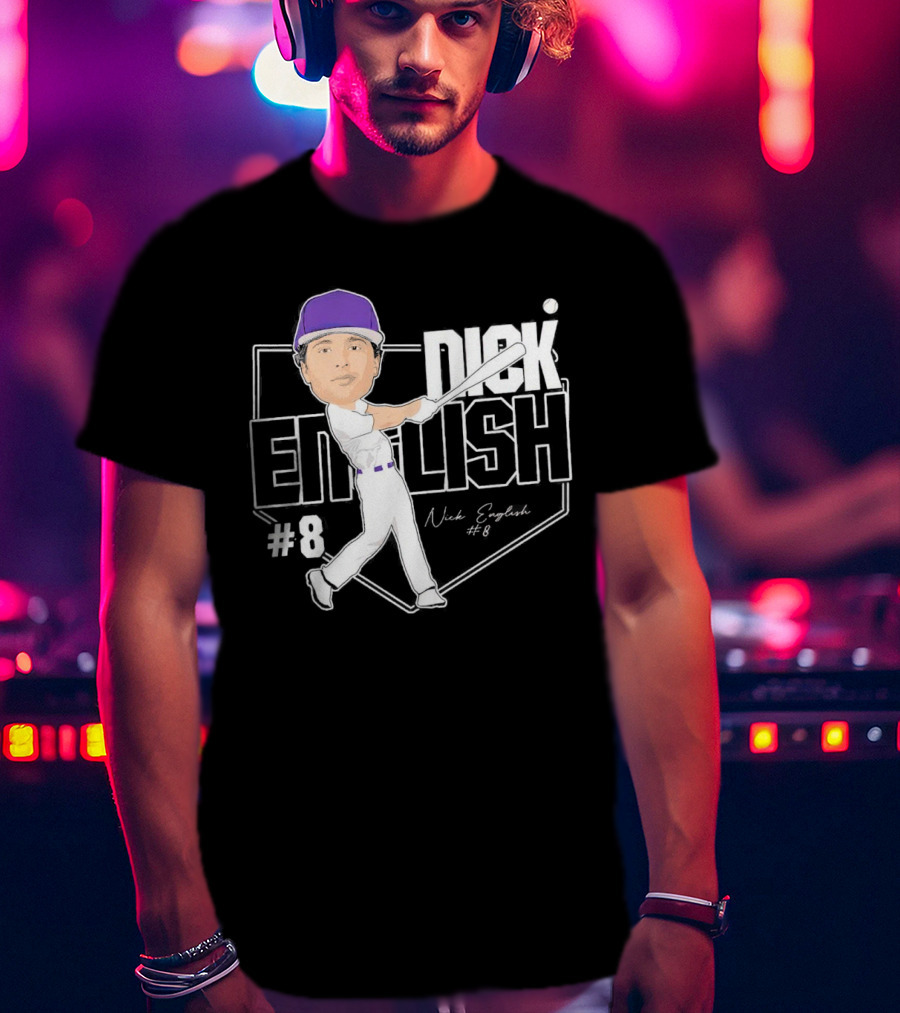 Nick English Caricature Signature Baseball Nick English #8 T-Shirt