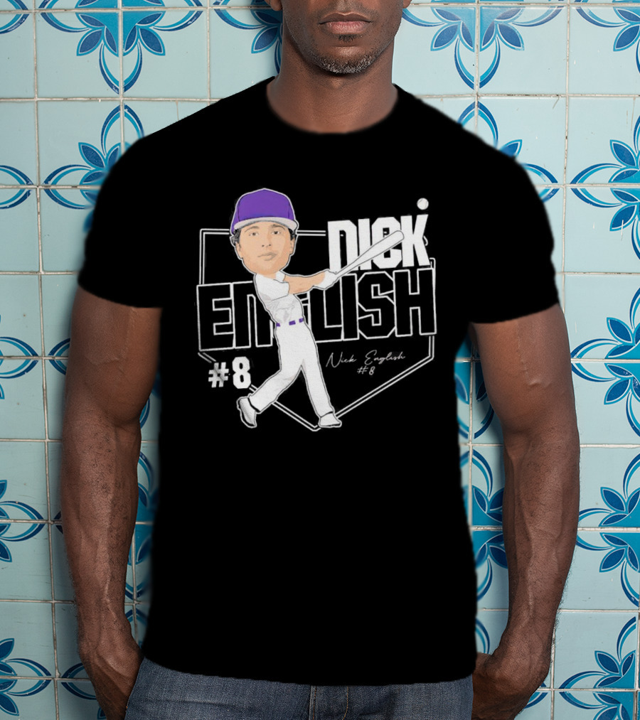 Nick English Caricature Signature Baseball Nick English #8 T-Shirt