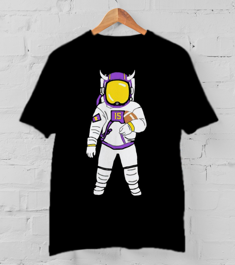 Passtronaut Minnesota Astronaut Football Purple 15 T-Shirt