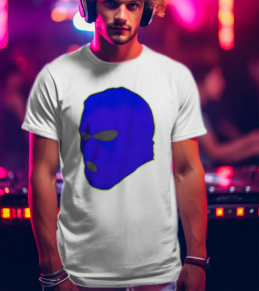 Seahawks Ski Mask Hoodie Graphic Blue Outline T-Shirt