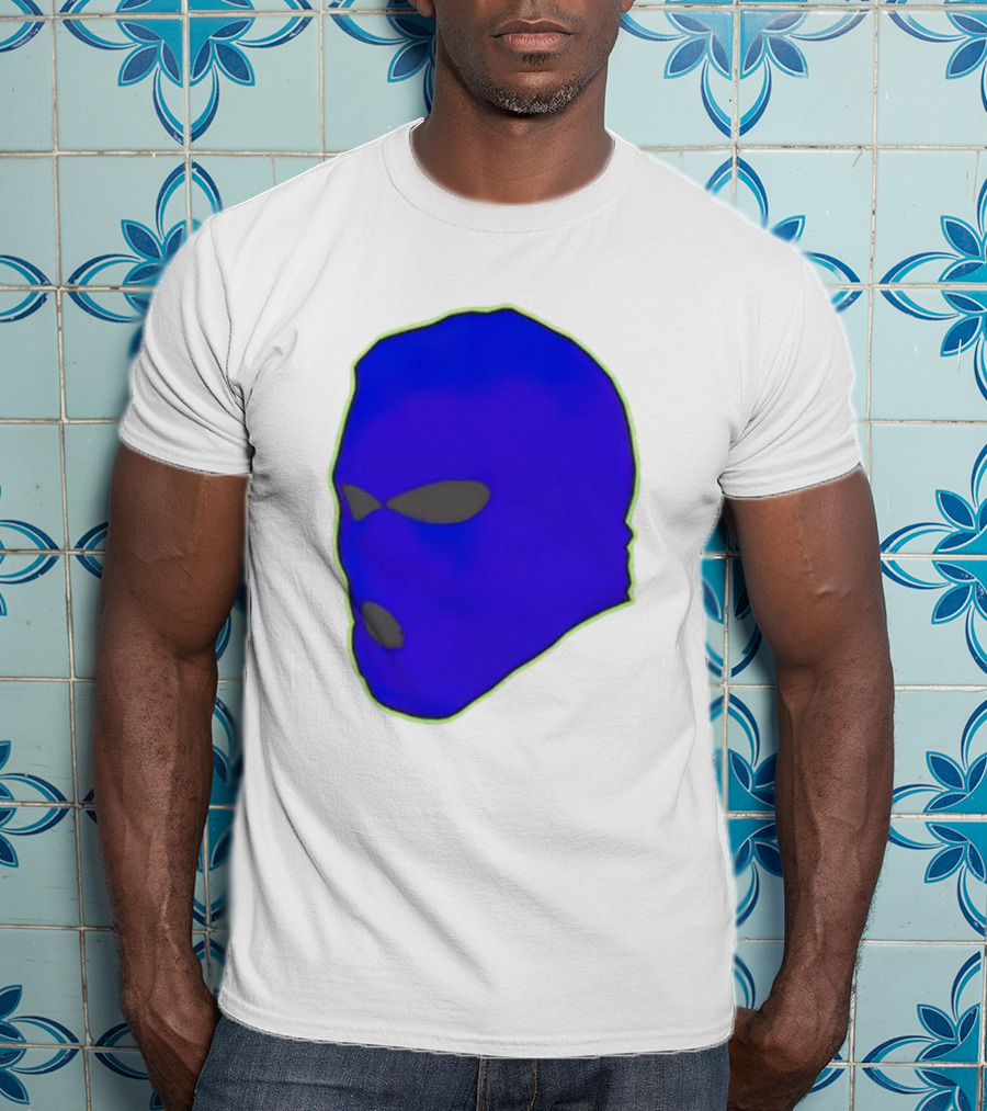 Seahawks Ski Mask Hoodie Graphic Blue Outline T-Shirt