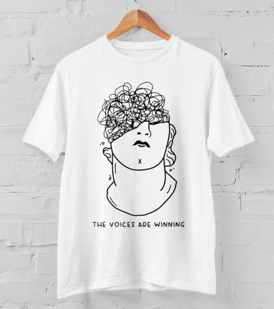 The Voices Are Winning Scribble Head T-Shirt