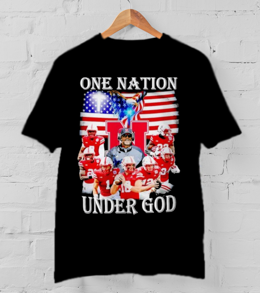 USA Flag One Nation Under God NC State Wolfpack Football Team Players T-Shirt