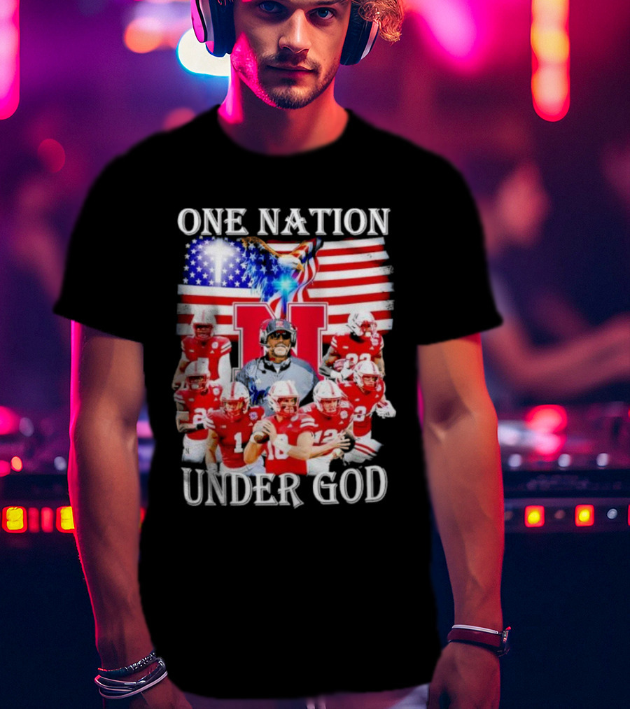 USA Flag One Nation Under God NC State Wolfpack Football Team Players T-Shirt