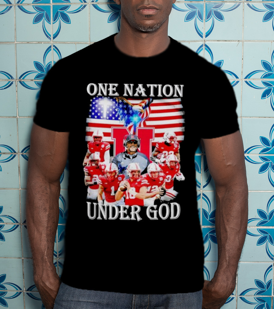 USA Flag One Nation Under God NC State Wolfpack Football Team Players T-Shirt