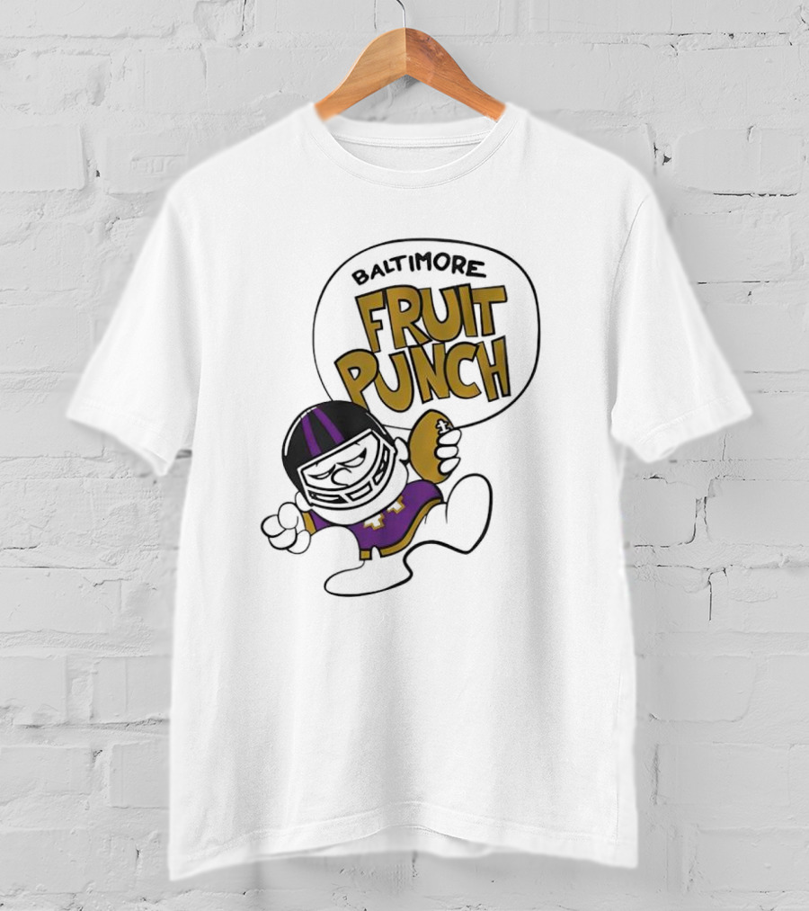 Baltimore Fruit Punch Football Character Purple And Gold T-Shirt