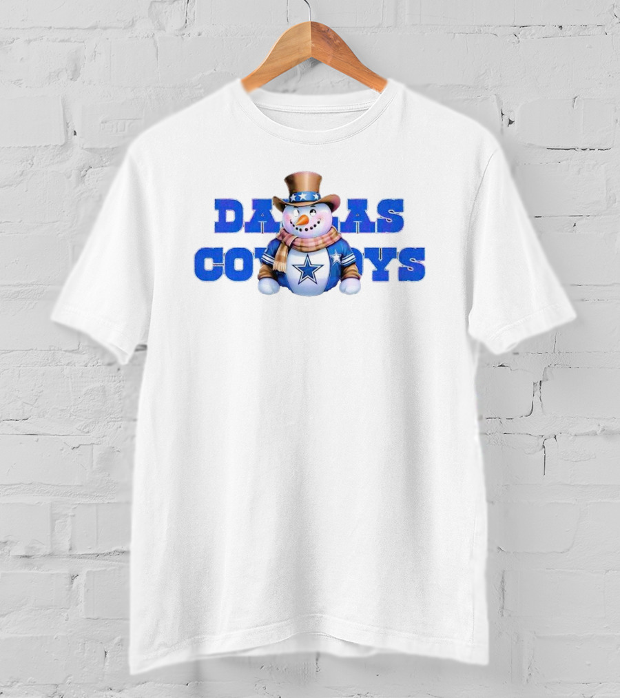 Dallas Cowboys Snowman Christmas Holiday Spirit T-Shirt