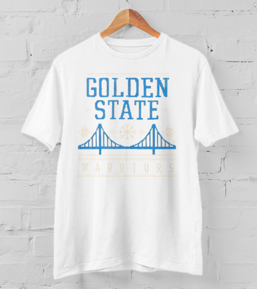 Golden State Warriors Snowflake Bridge Winter T-Shirt