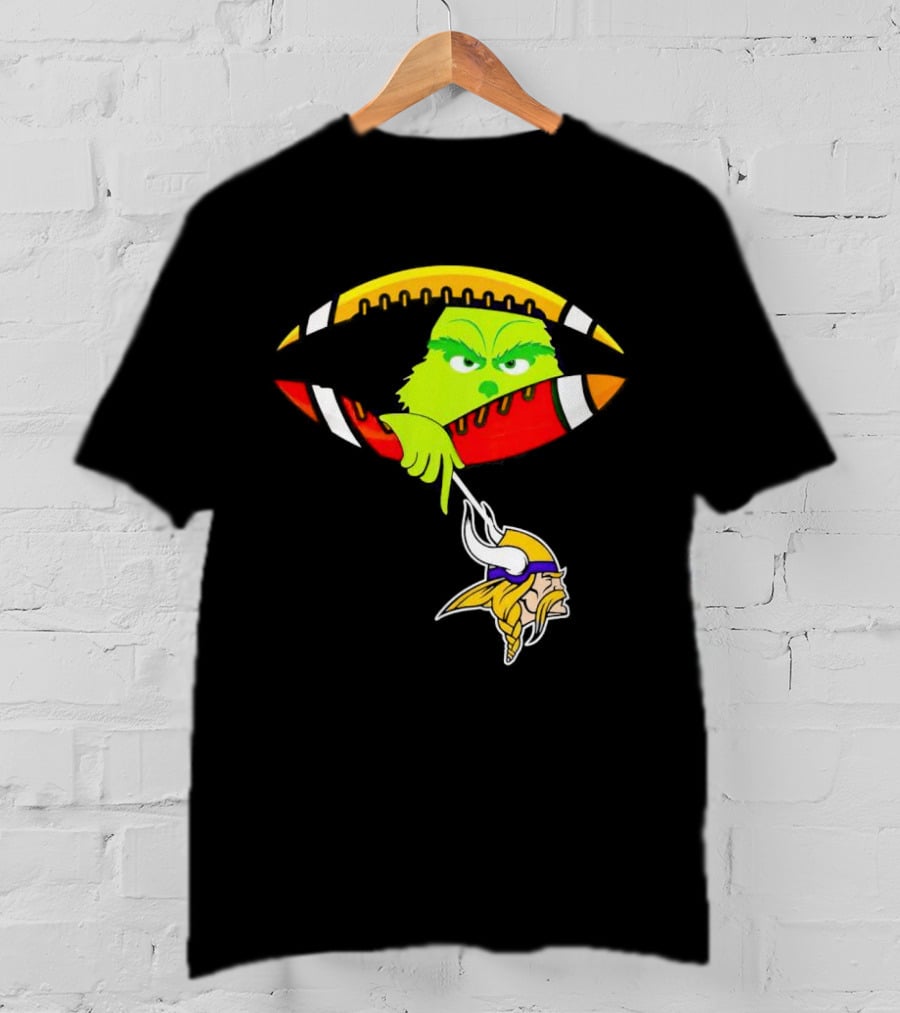 Grinch Stealing Minnesota Vikings Football T-Shirt