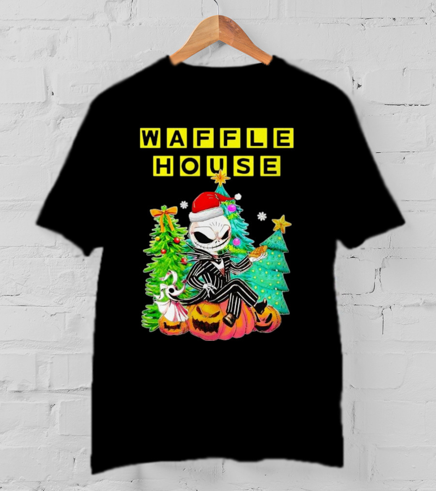 Waffle House Jack Skellington Christmas Tree Pumpkin T-Shirt