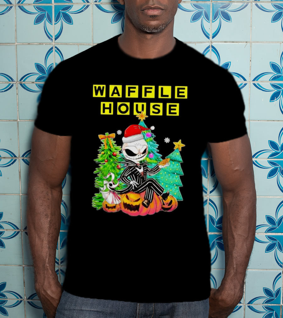 Waffle House Jack Skellington Christmas Tree Pumpkin T-Shirt