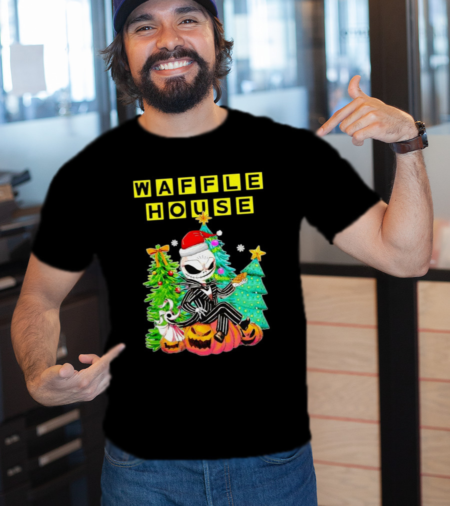 Waffle House Jack Skellington Christmas Tree Pumpkin T-Shirt