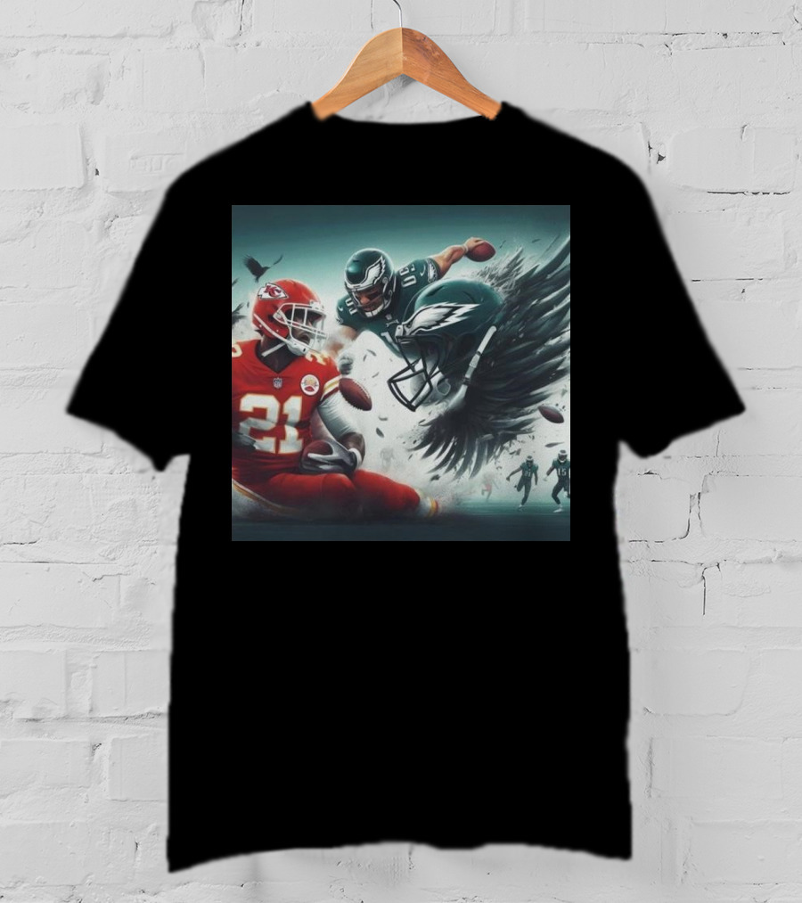 Mike Edwards Kansas City Chiefs Defensive Action Against Philadelphia Eagles Showdown T-Shirt