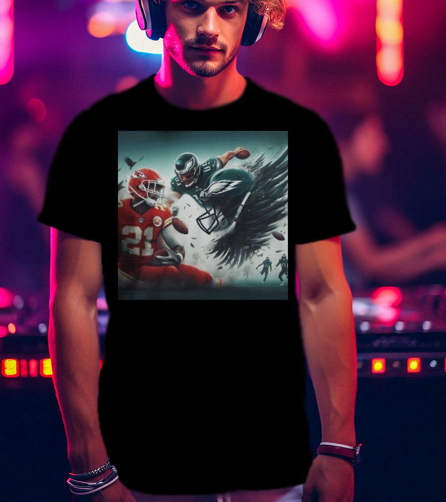 Mike Edwards Kansas City Chiefs Defensive Action Against Philadelphia Eagles Showdown T-Shirt