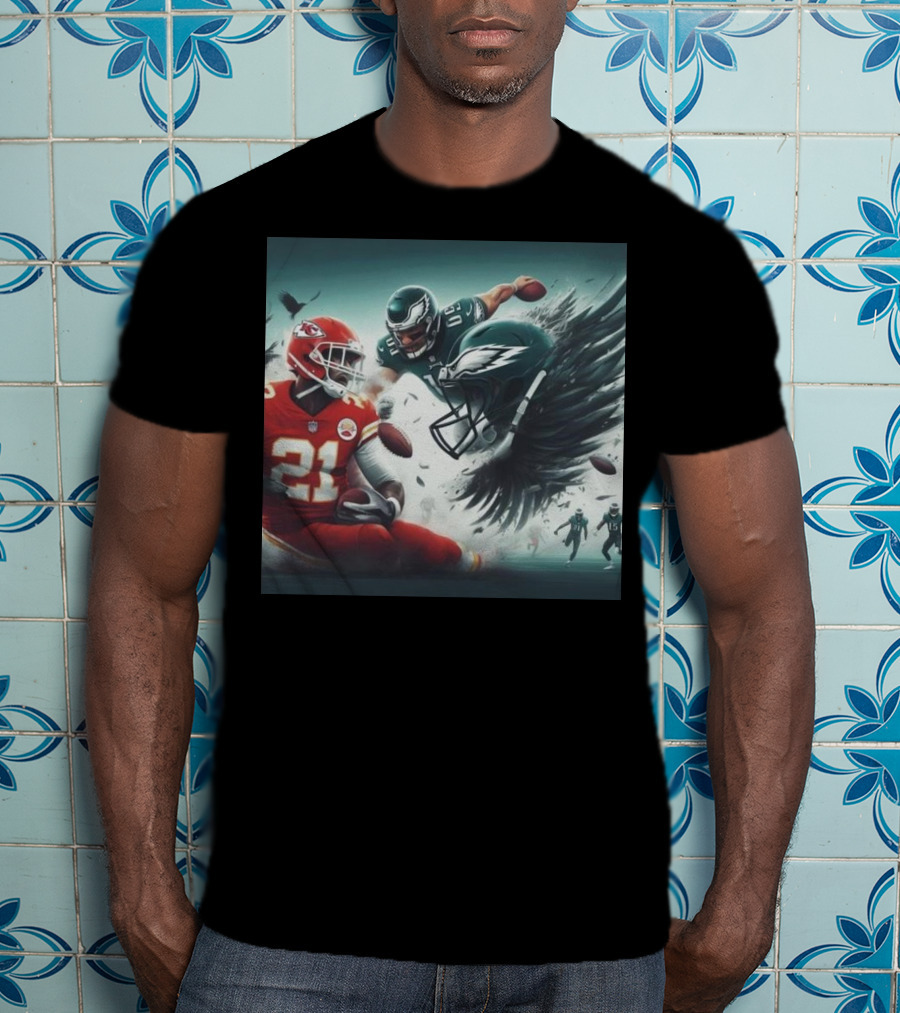 Mike Edwards Kansas City Chiefs Defensive Action Against Philadelphia Eagles Showdown T-Shirt