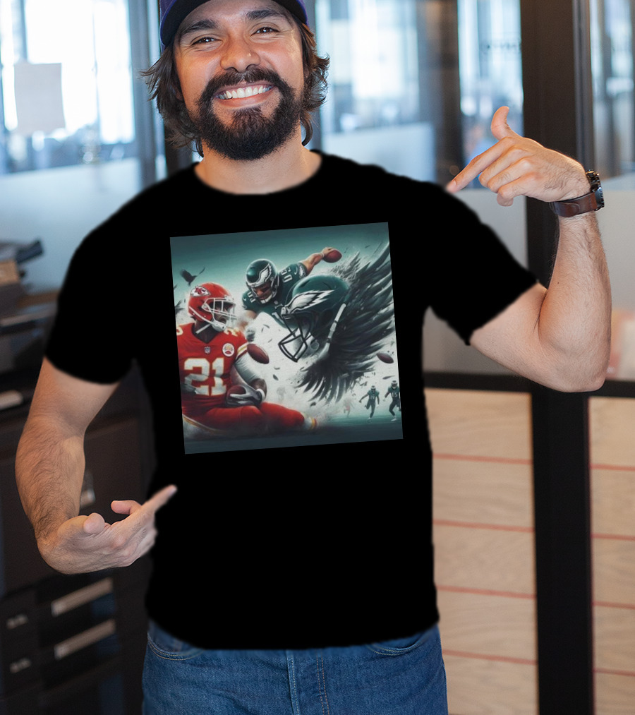 Mike Edwards Kansas City Chiefs Defensive Action Against Philadelphia Eagles Showdown T-Shirt