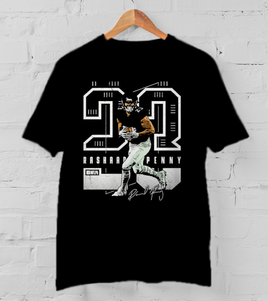 Rashaad Penny 23 NFLPA Philadelphia Football Signature T-Shirt