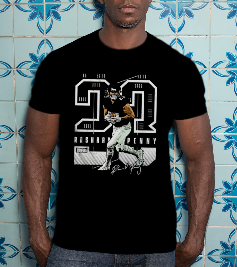 Rashaad Penny 23 NFLPA Philadelphia Football Signature T-Shirt