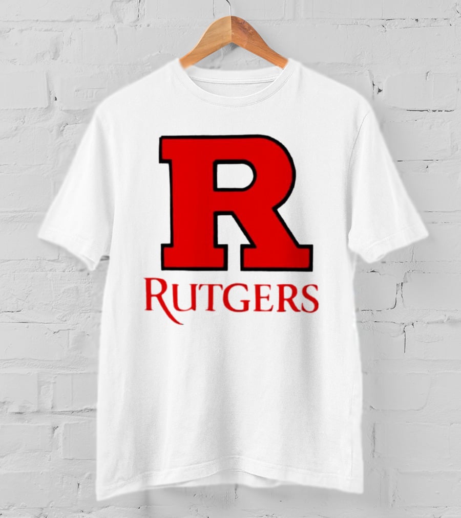 Rutgers University Red R Icon With Text T-Shirt