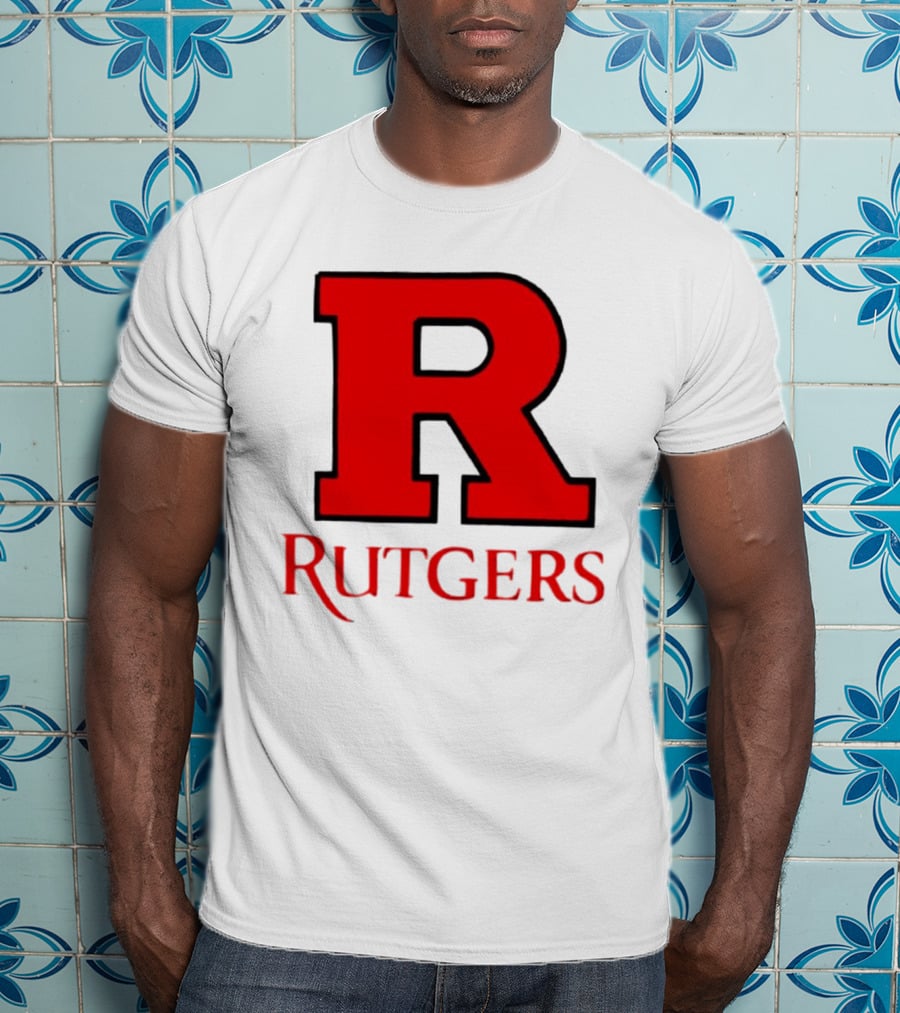 Rutgers University Red R Icon With Text T-Shirt