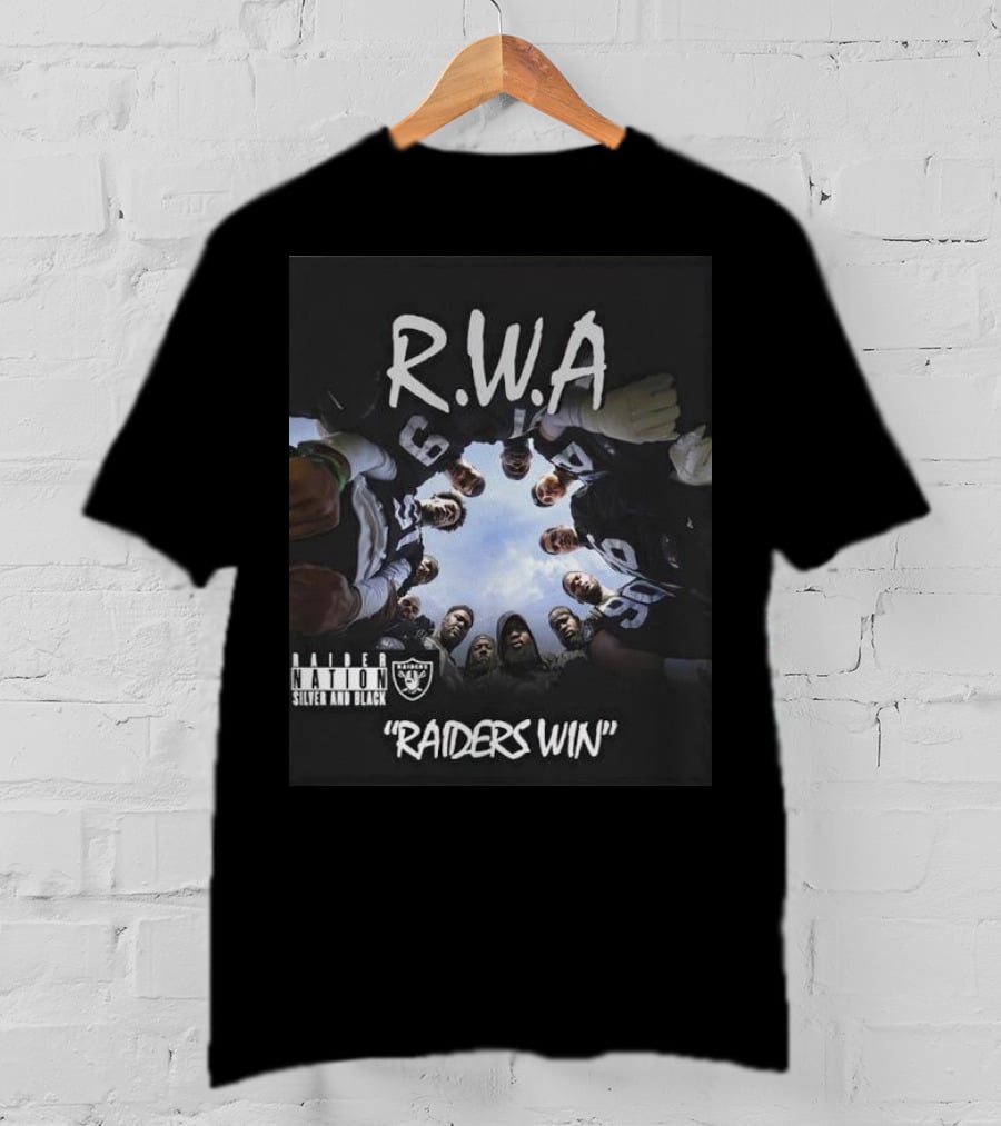 RWA Raider Nation Silver And Black Raiders Win T-Shirt