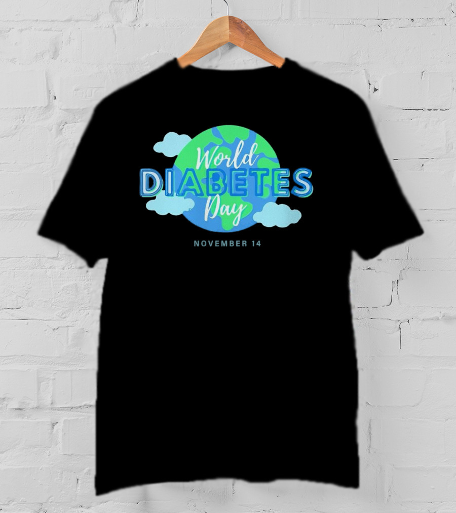 World Diabetes Day November 14 Earth And Clouds T-Shirt