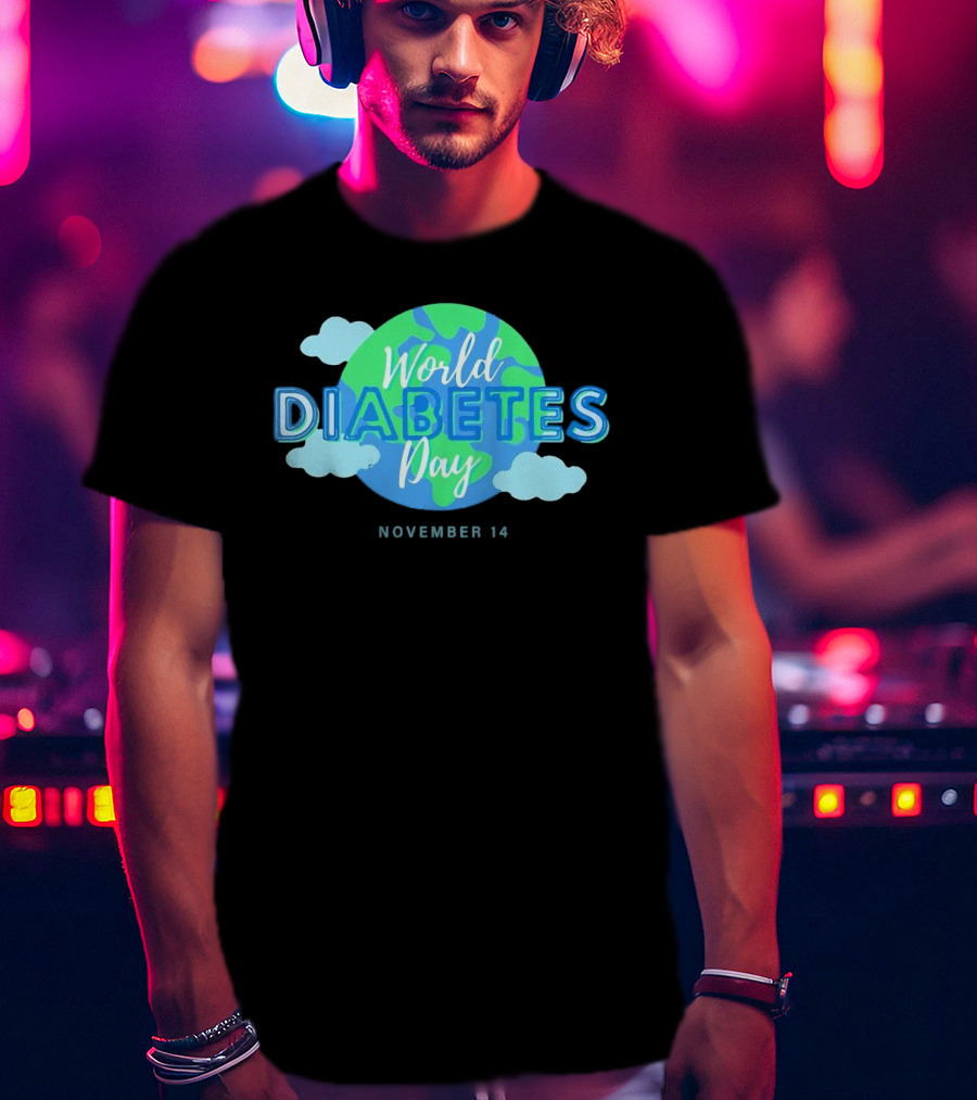 World Diabetes Day November 14 Earth And Clouds T-Shirt