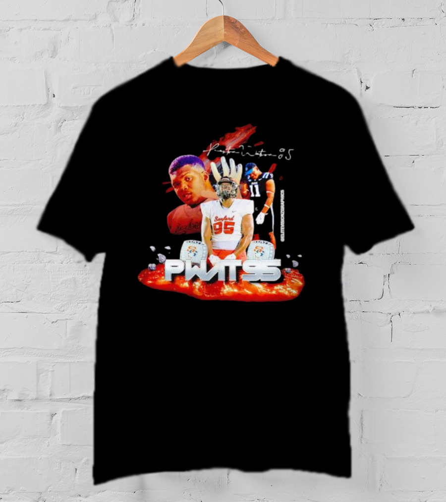 Preston Watson Pwat 95 Football Collage Player 95 Gridiron Dreams T-Shirt
