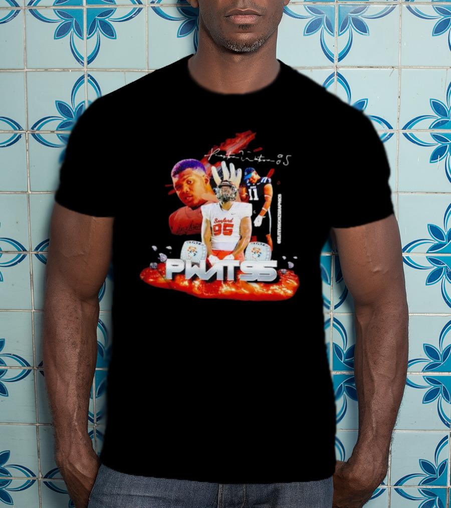 Preston Watson Pwat 95 Football Collage Player 95 Gridiron Dreams T-Shirt