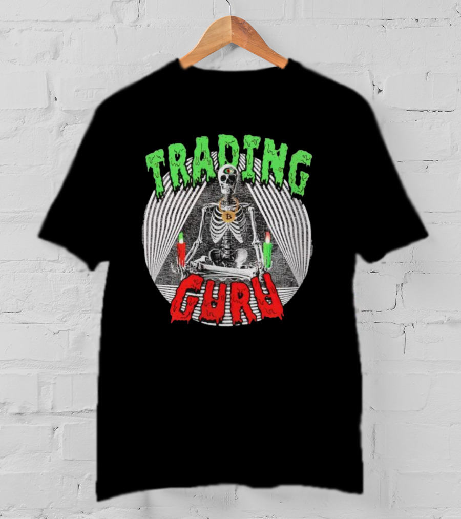Trading Guru Skeleton Cryptocurrency Candles T-Shirt