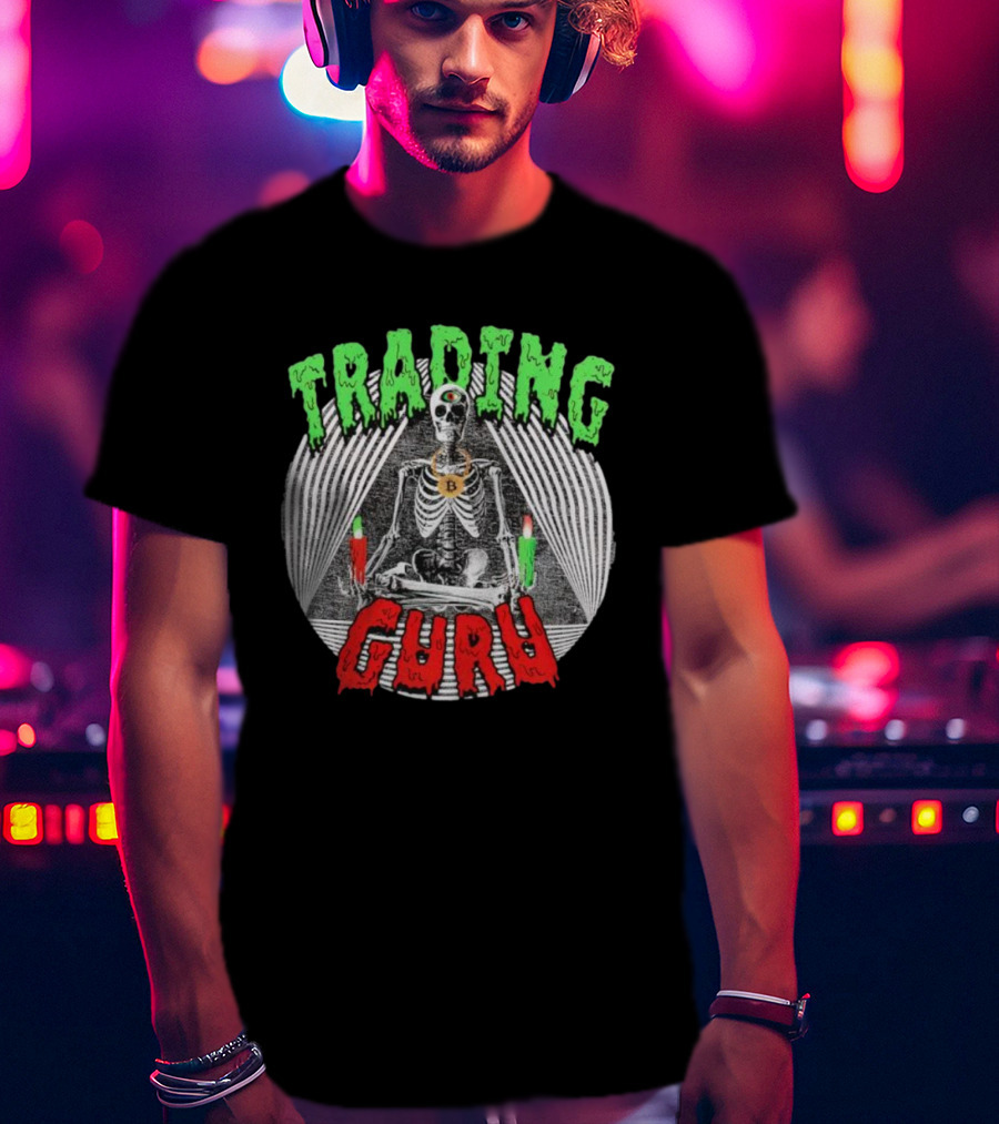 Trading Guru Skeleton Cryptocurrency Candles T-Shirt