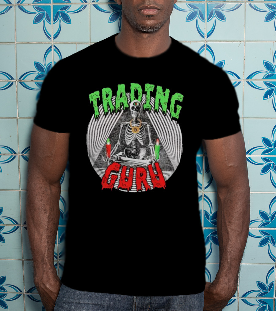 Trading Guru Skeleton Cryptocurrency Candles T-Shirt