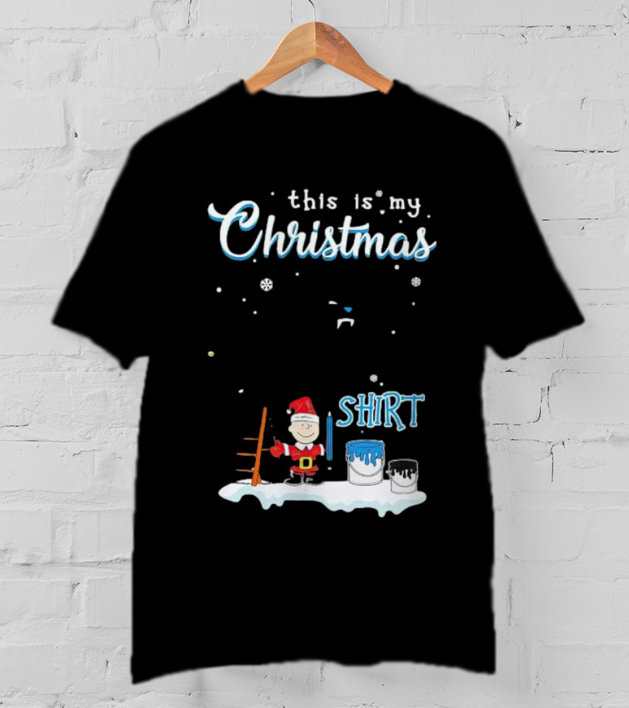 Snoopy And Charlie Brown This Is My Christmas Carolina Panthers T-Shirt