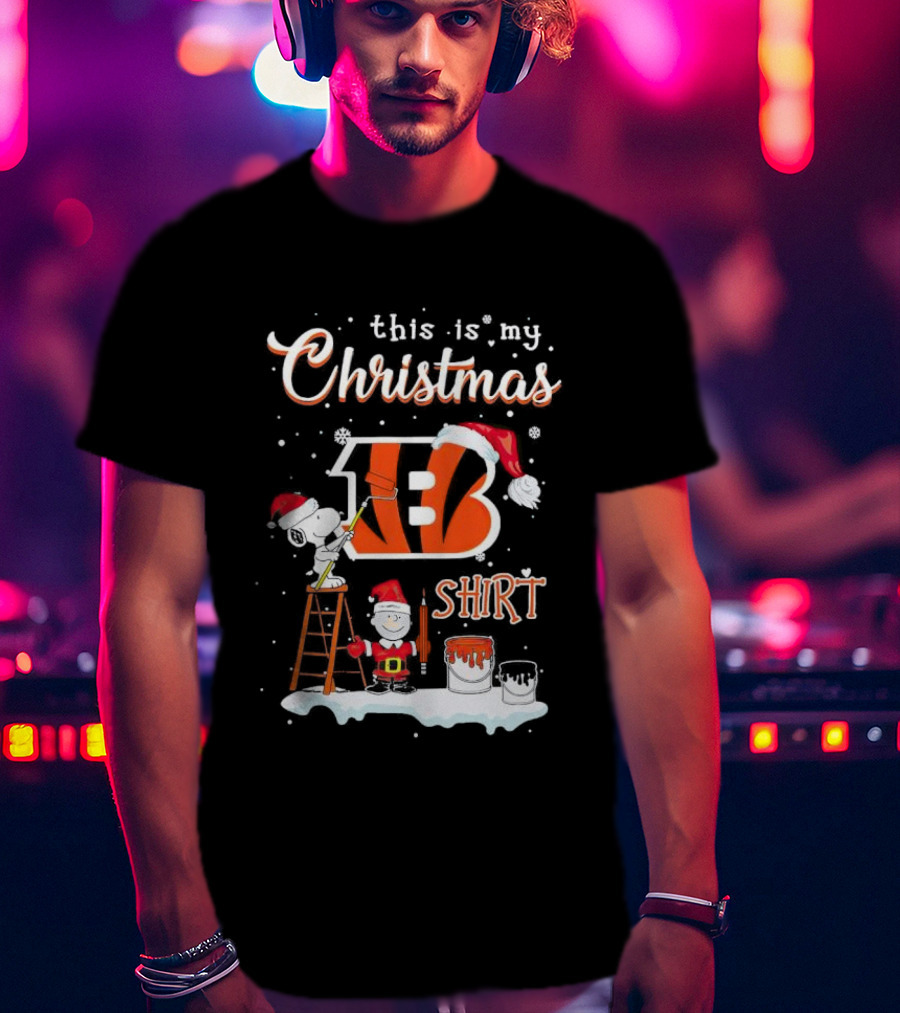 This Is My Christmas Snoopy And Charlie Brown Cincinnati Bengals T-Shirt