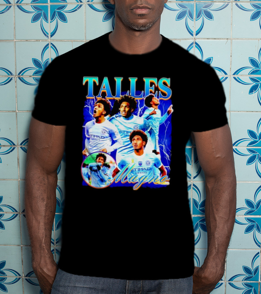 Talles Magno Etihad Airways Lightning Soccer Montage T-Shirt