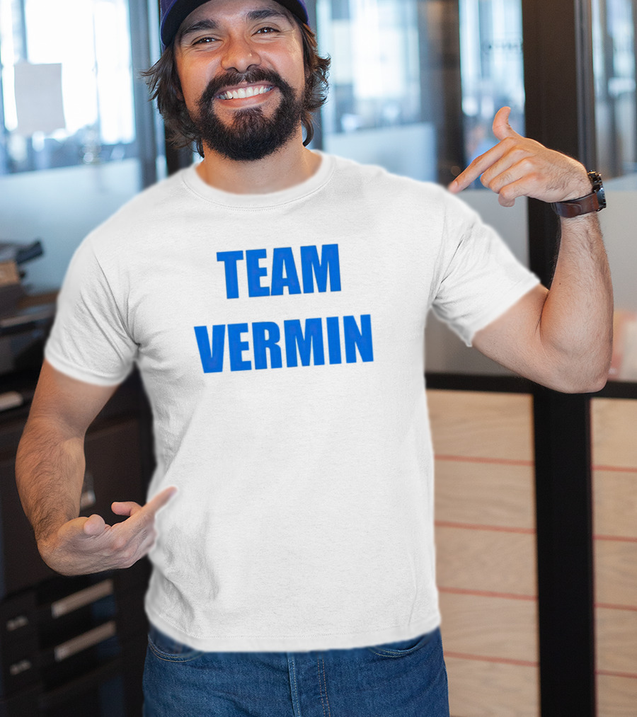 Team Vermin Bold Blue Text T-Shirt