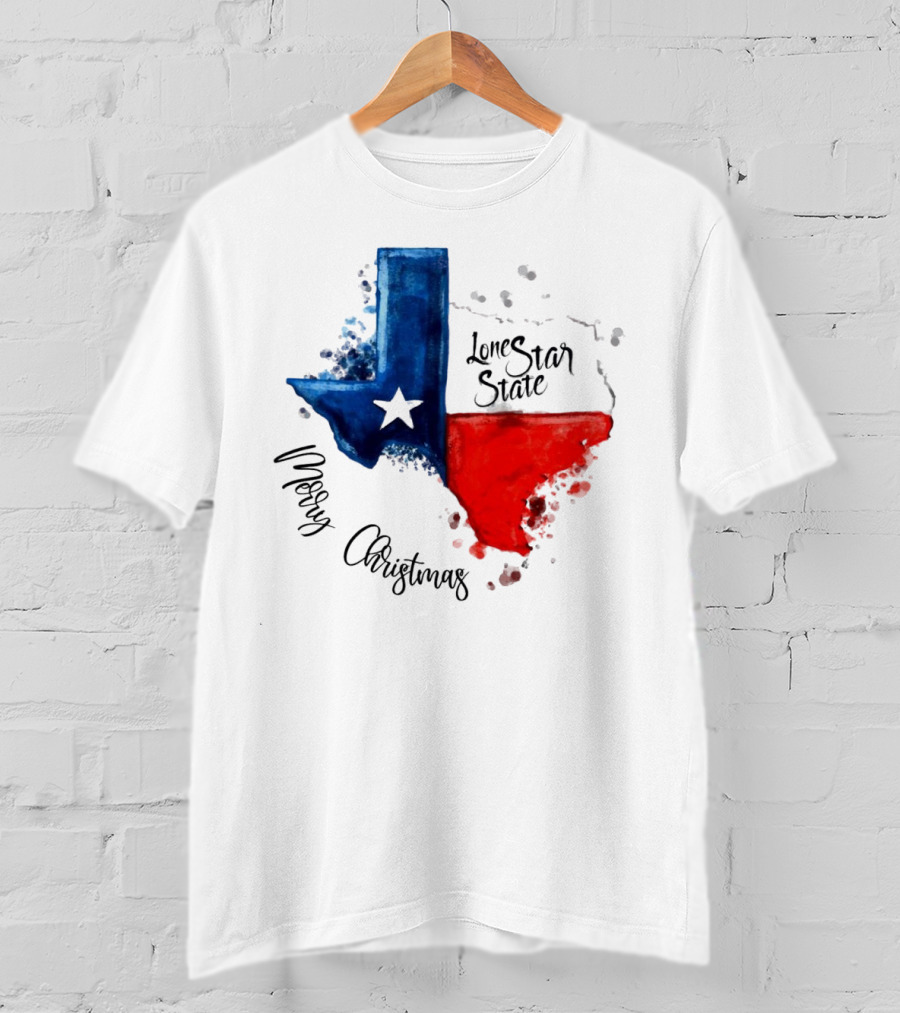 Texas Flag Lone Star State Merry Christmas T-Shirt