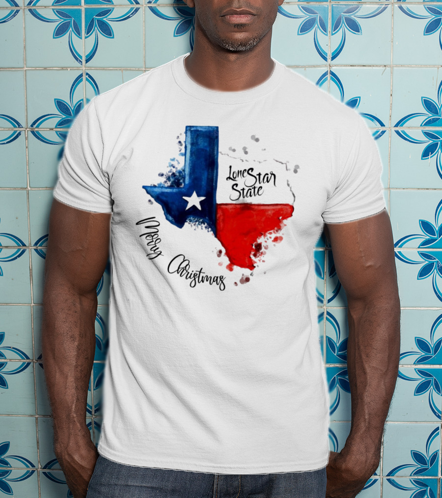 Texas Flag Lone Star State Merry Christmas T-Shirt