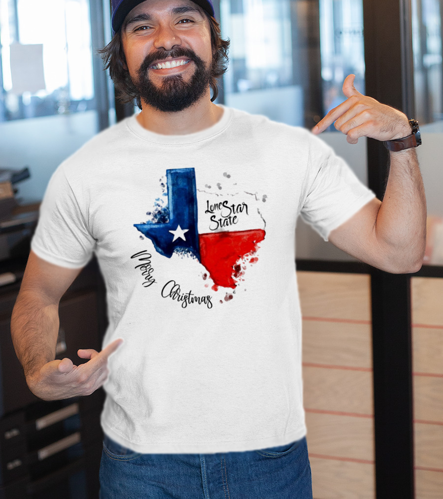 Texas Flag Lone Star State Merry Christmas T-Shirt