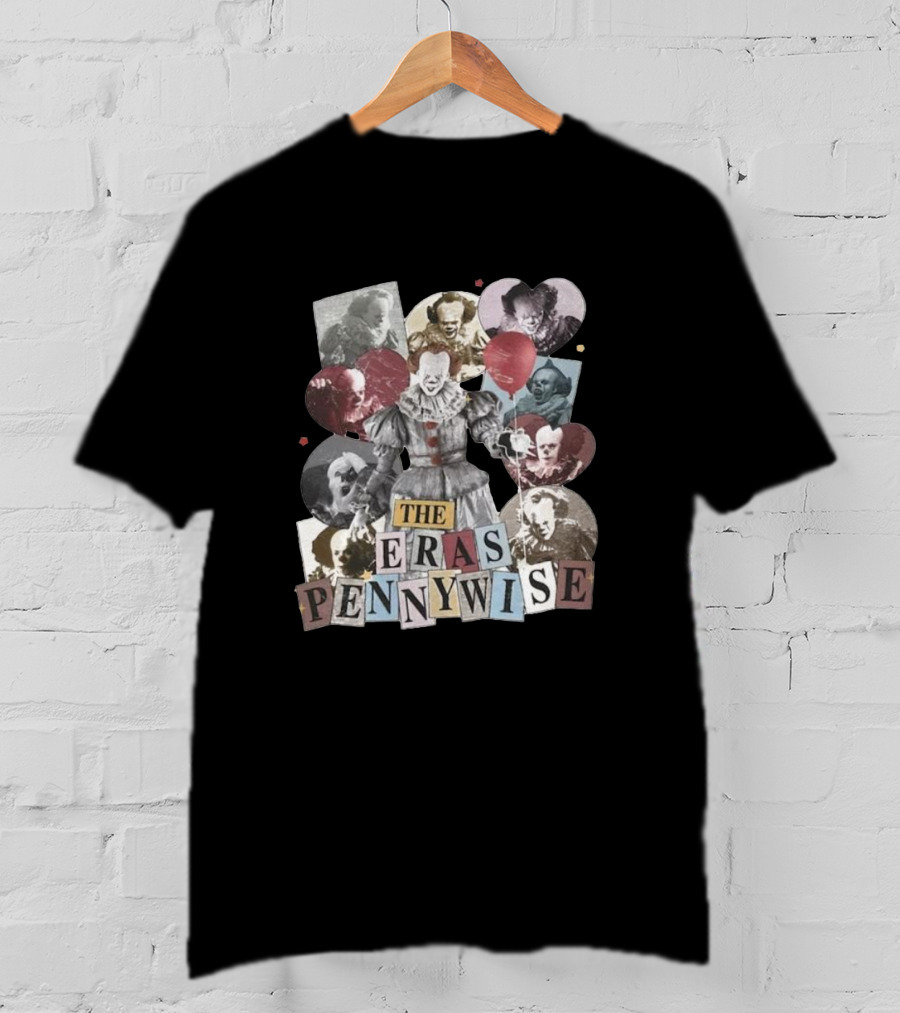 The Eras Pennywise Clown Evolution Multicolor Collage T-Shirt